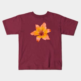 Orange Tone Lily Flower Isolated Kids T-Shirt